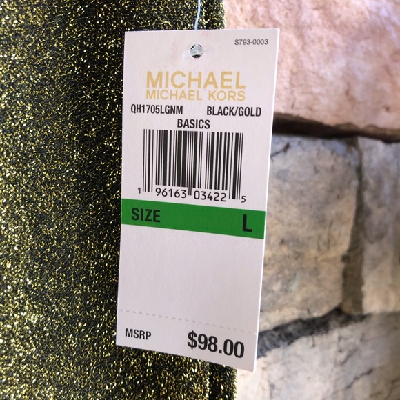 Michael Kors gold shimmer stretch Skirt NWT Large - Picture 7 of 8